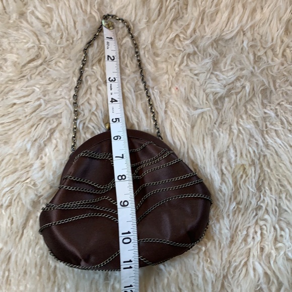 BCBGMAXAZRIA brown satin evening bag - Picture 5 of 6